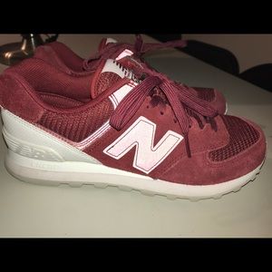 Red new balance shoes